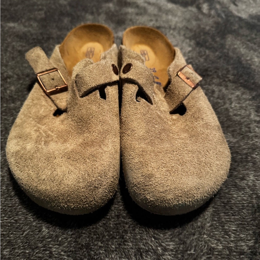 Kids Suede Buckle Shoes - Tan